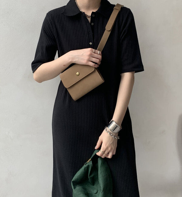  「【WEB限定】襟付リブワンピース」|ワンピース|