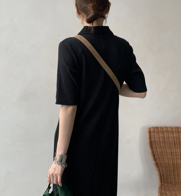  「【WEB限定】襟付リブワンピース」|ワンピース|