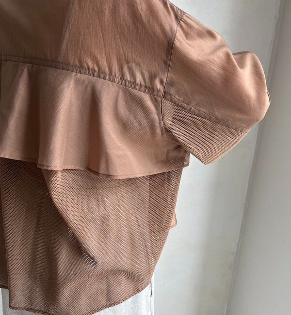  「【WEB限定】バックフリル異素材切替シャツ」|シャツ・ブラウス|