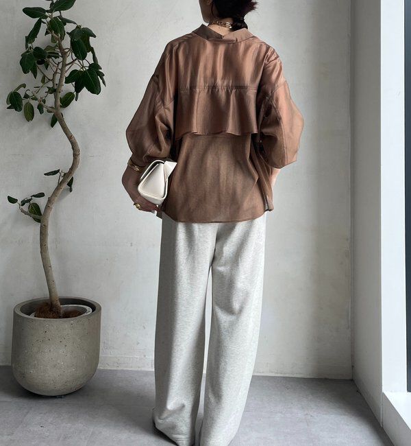  「【WEB限定】バックフリル異素材切替シャツ」|シャツ・ブラウス|