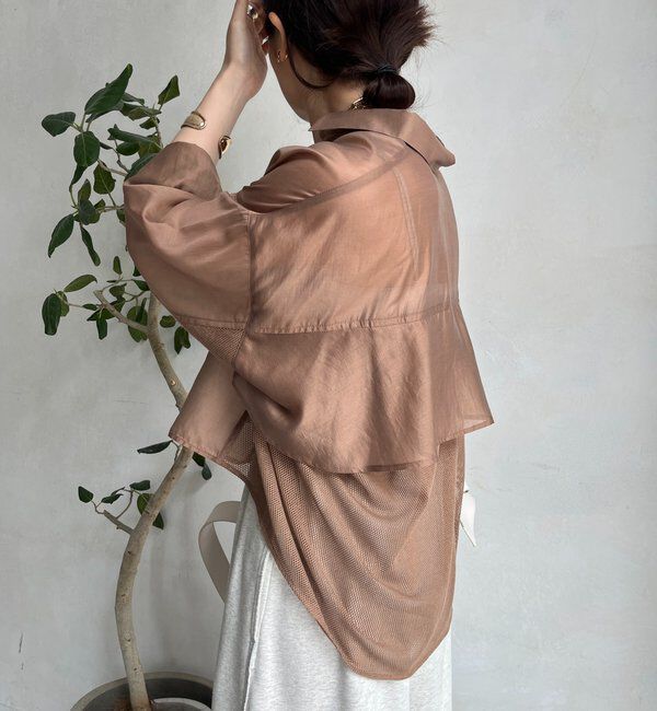  「【WEB限定】バックフリル異素材切替シャツ」|シャツ・ブラウス|