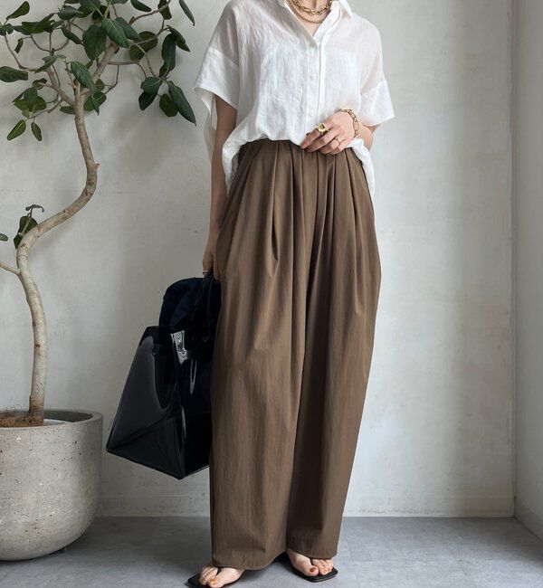  「【WEB限定】接触冷感デサインタックパンツ」|チノ|