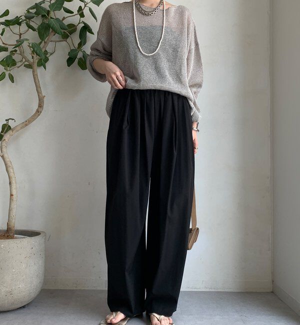  「【WEB限定】接触冷感デサインタックパンツ」|チノ|