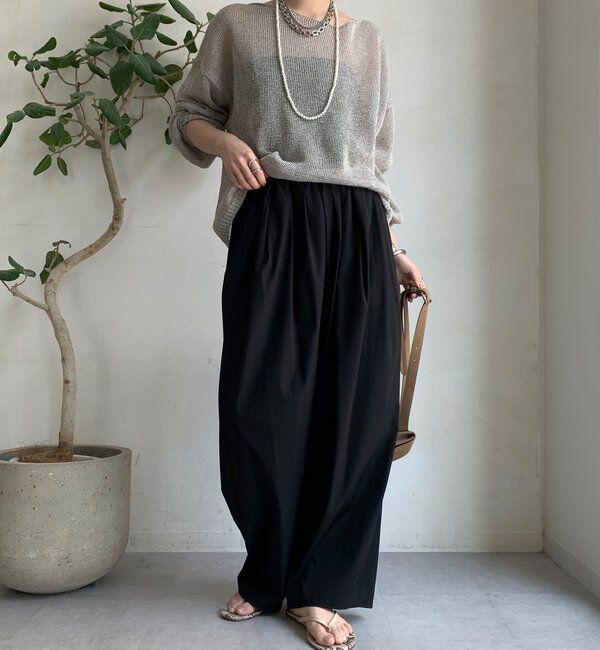  「【WEB限定】接触冷感デサインタックパンツ」|チノ|