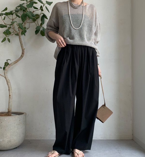  「【WEB限定】接触冷感デサインタックパンツ」|チノ|