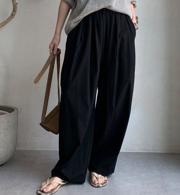  「【WEB限定】接触冷感デサインタックパンツ」|チノ|