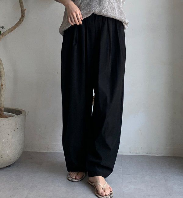  「【WEB限定】接触冷感デサインタックパンツ」|チノ|