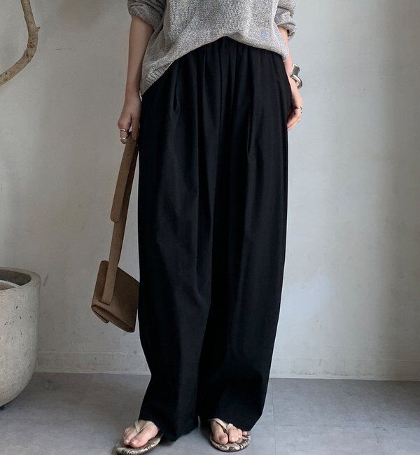  「【WEB限定】接触冷感デサインタックパンツ」|チノ|