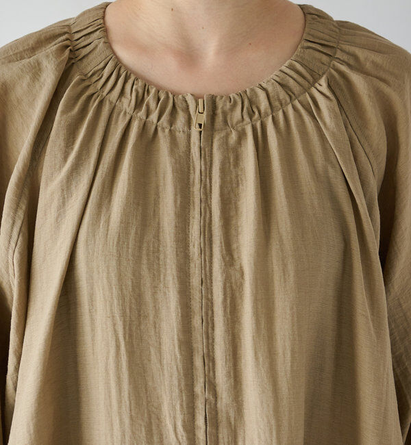  「《さっと羽織れる軽量アウター》麻調シアーロングブルゾン」|その他|