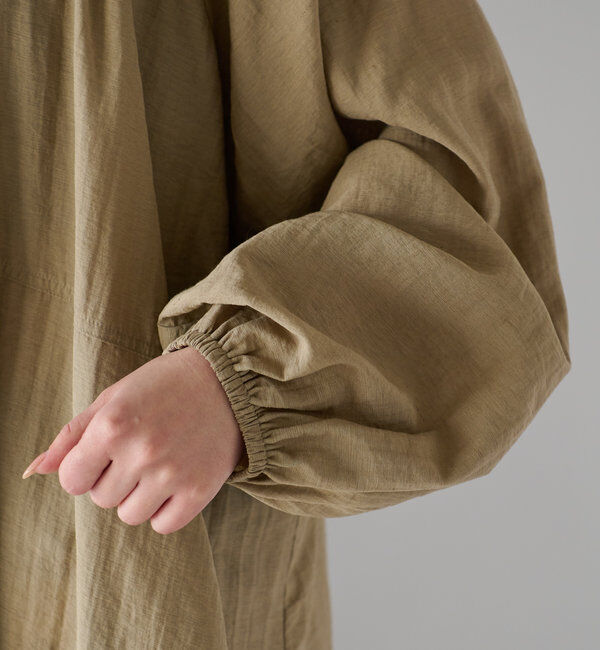  「《さっと羽織れる軽量アウター》麻調シアーロングブルゾン」|その他|