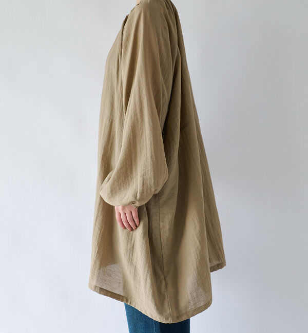  「《さっと羽織れる軽量アウター》麻調シアーロングブルゾン」|その他|