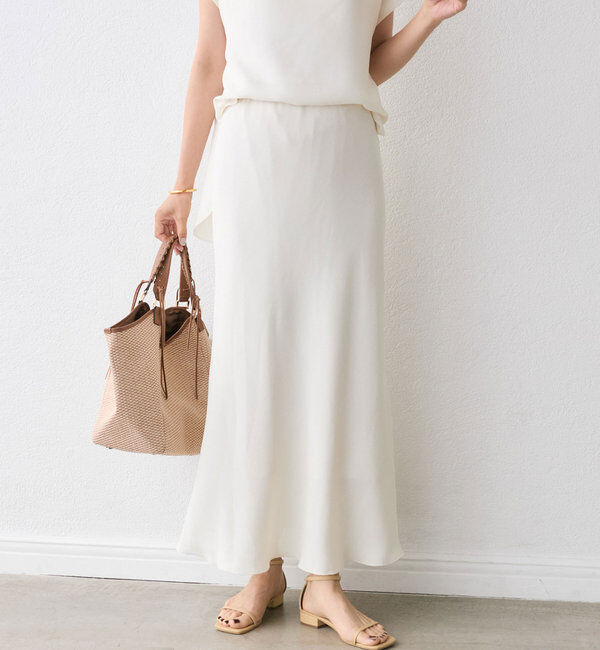  「【セットアップ対応可】メッシュバイアススカート」|スカート|オフホワイト