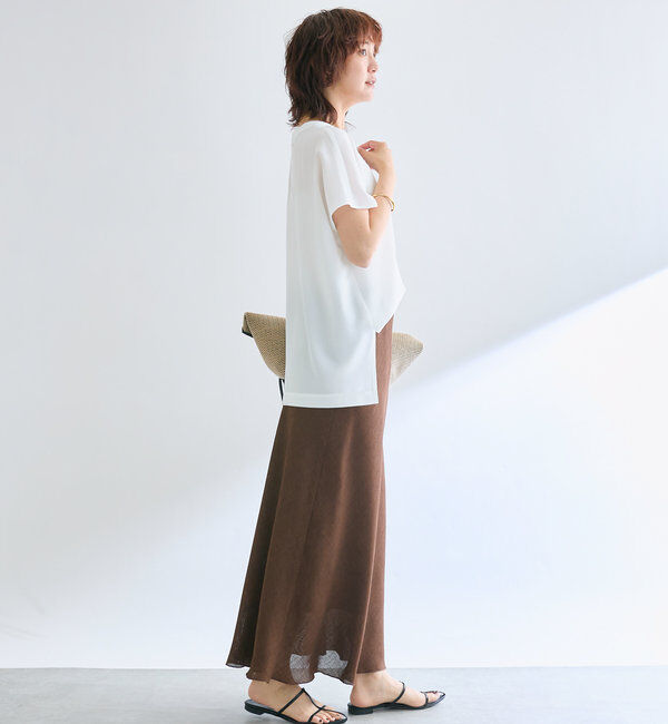  「【セットアップ対応可】メッシュバイアススカート」|スカート|