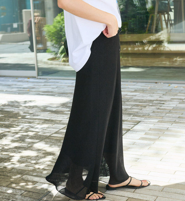  「【セットアップ対応可】メッシュバイアススカート」|スカート|ブラック