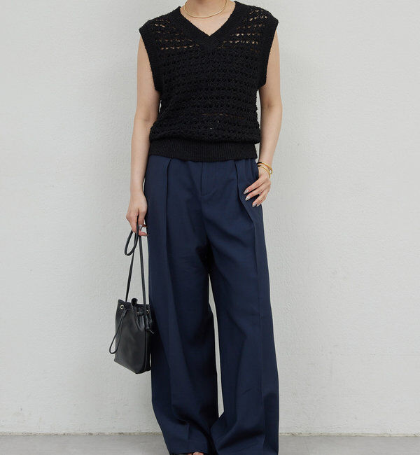  「透かし編みニットベスト」|ニット・セーター|