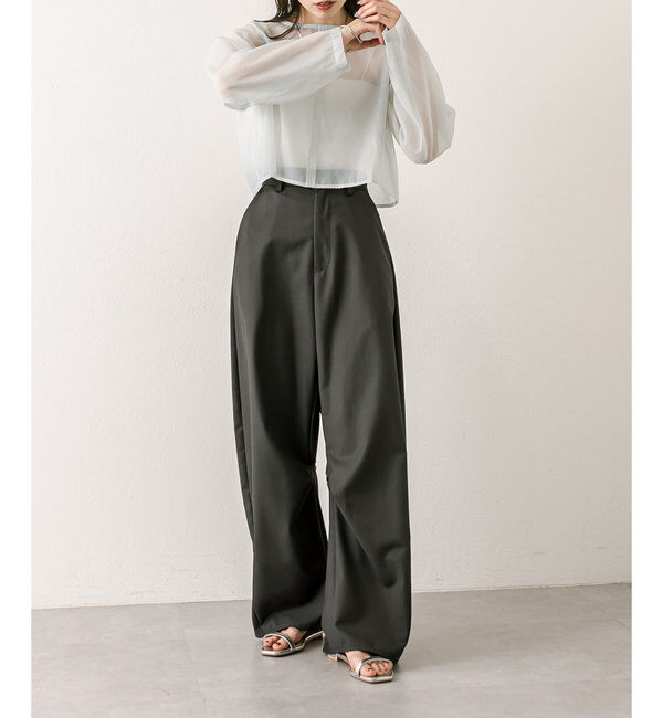  「【３サイズ/6色展開】カーブスラックス」|チノ|