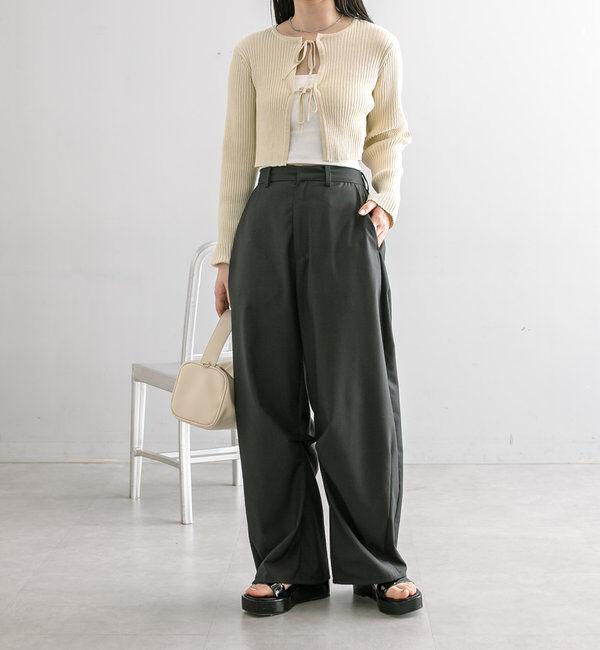  「【３サイズ/6色展開】カーブスラックス」|チノ|