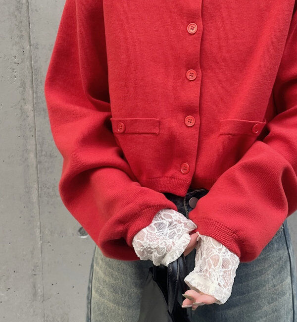  「[mline]ポケットチビカーディガン」|カーディガン|