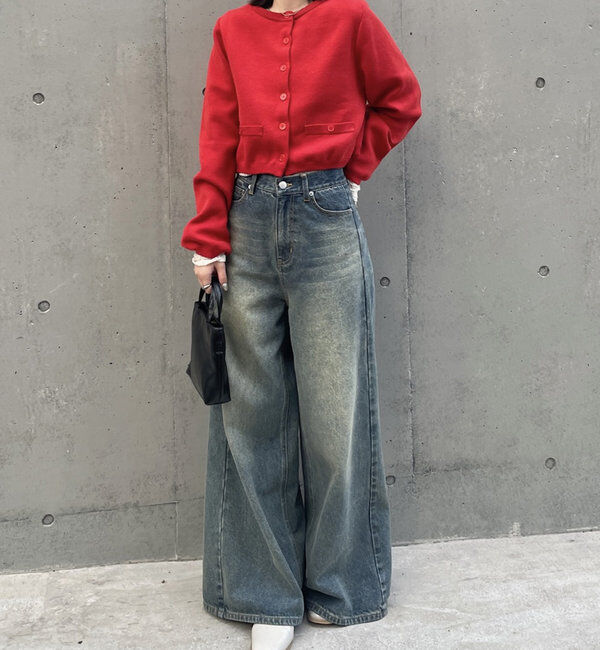  「[mline]ポケットチビカーディガン」|カーディガン|