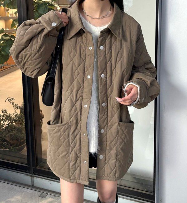 mystic 襟付きキルティングジャケット WEB限定カラー/カーキ】襟付きキルティングジャケット｜ルミネの