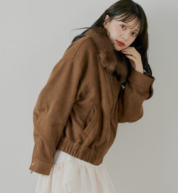 ファー取り外し可能】フェイクレザールーズジップブルゾン｜ルミネの