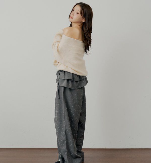 【SALON by Chico】取り外しフリルルーズスラックスパンツ Chico（チコ） パンツ 「SALON by Chico」取り外しフリルルーズ