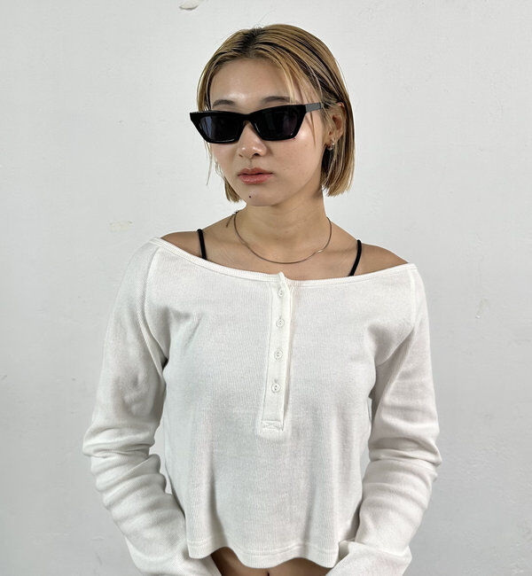  「キャッツアイサングラス」|ピアス|ブラック