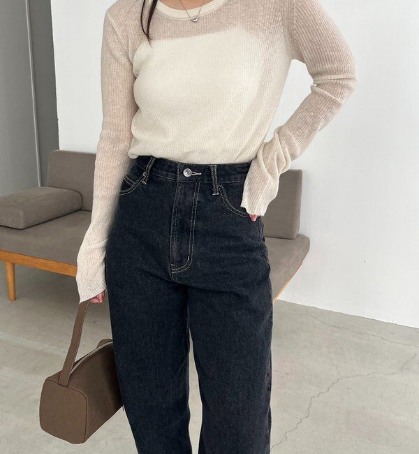  「【新色/人気アイテムがアップグレード】13ozハイウエストストレートデニム」|デニム|