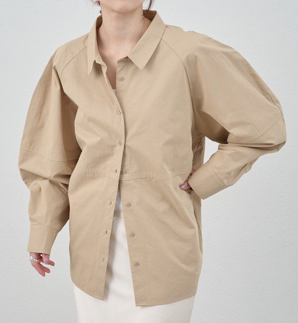  「【26SS予約】コットンバレルシャツ」|シャツ・ブラウス|ベージュ