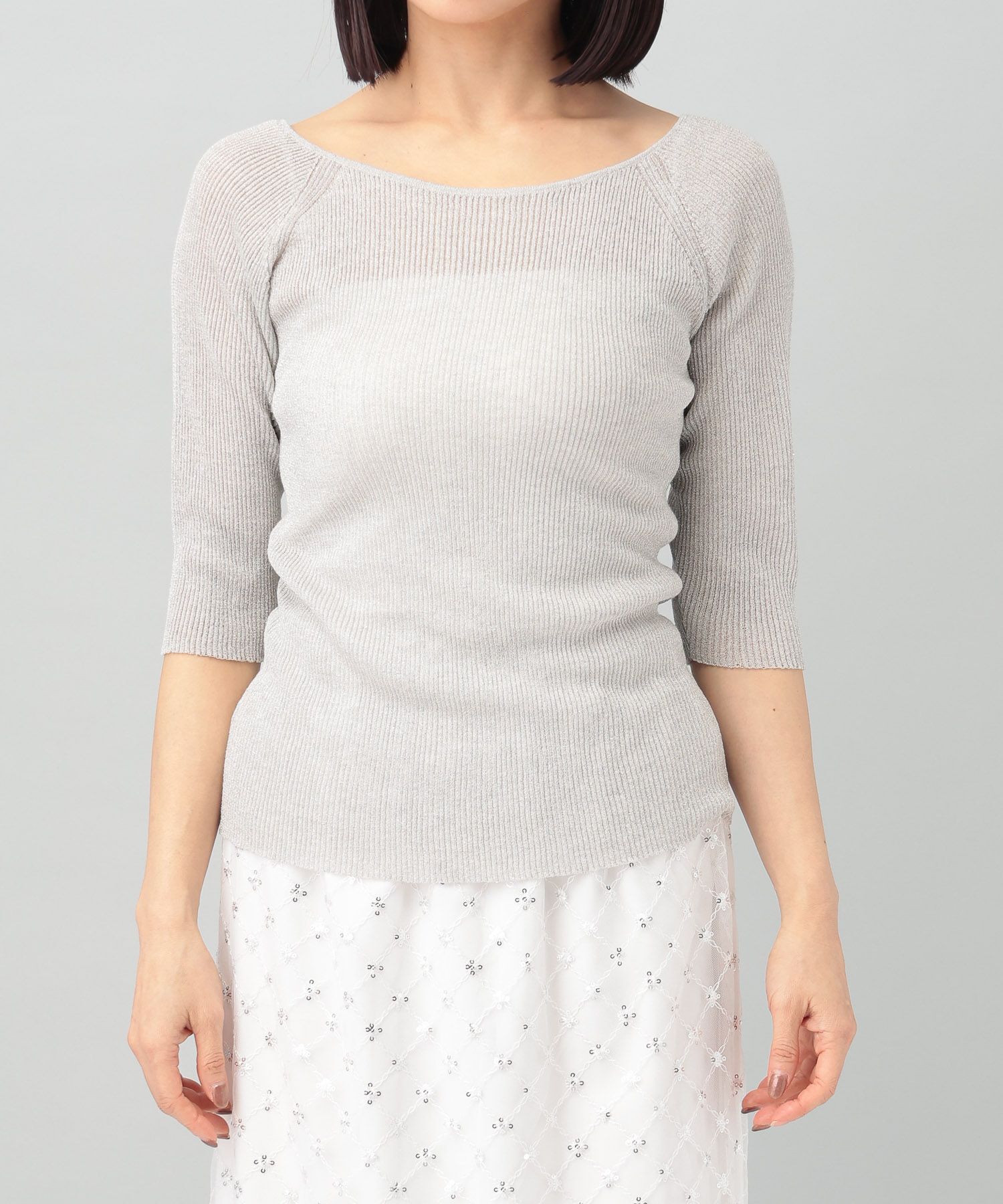 A part by 「2WAYラメリブニット_6分袖」|ニット・セーター|