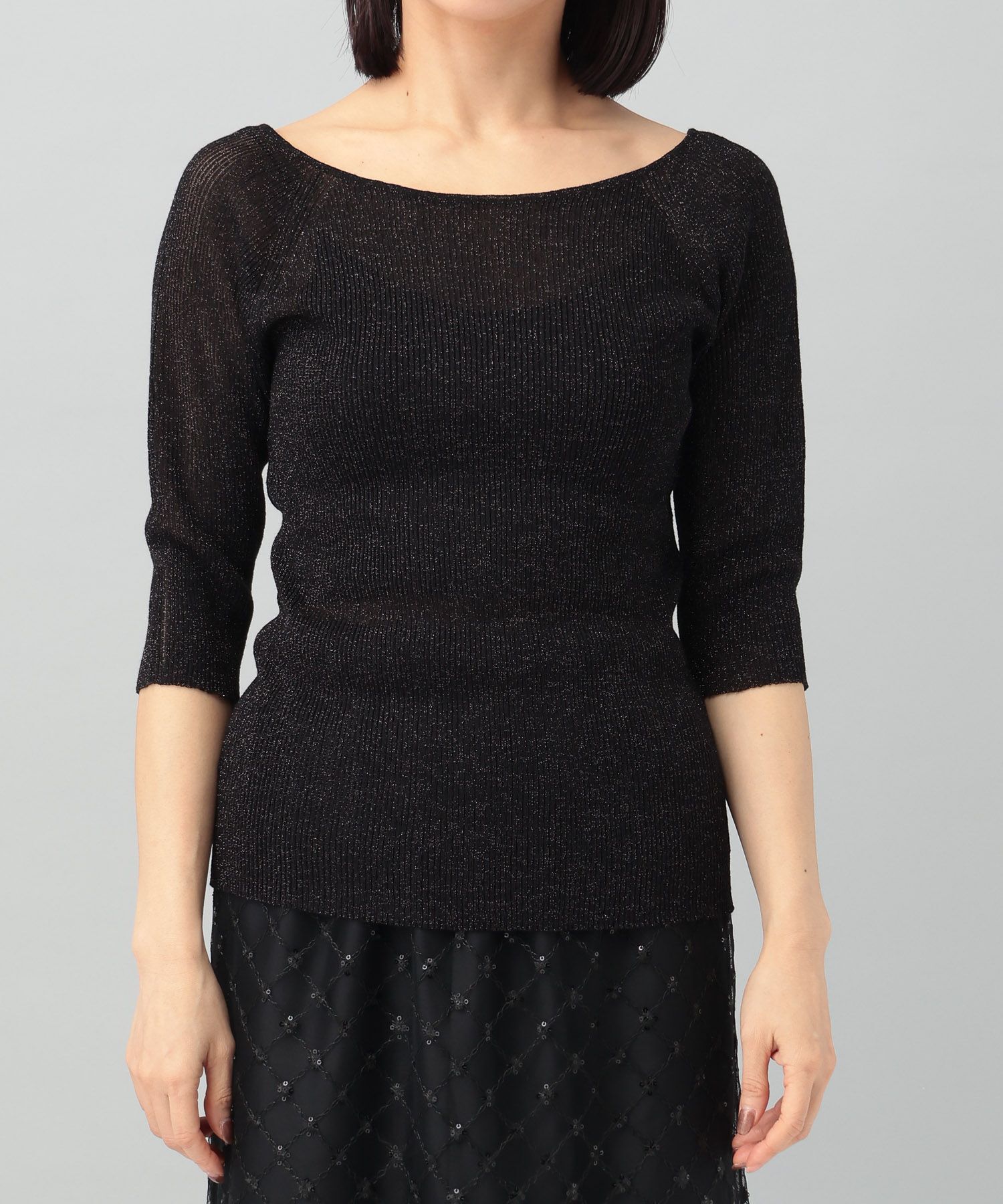 A part by 「2WAYラメリブニット_6分袖」|ニット・セーター|