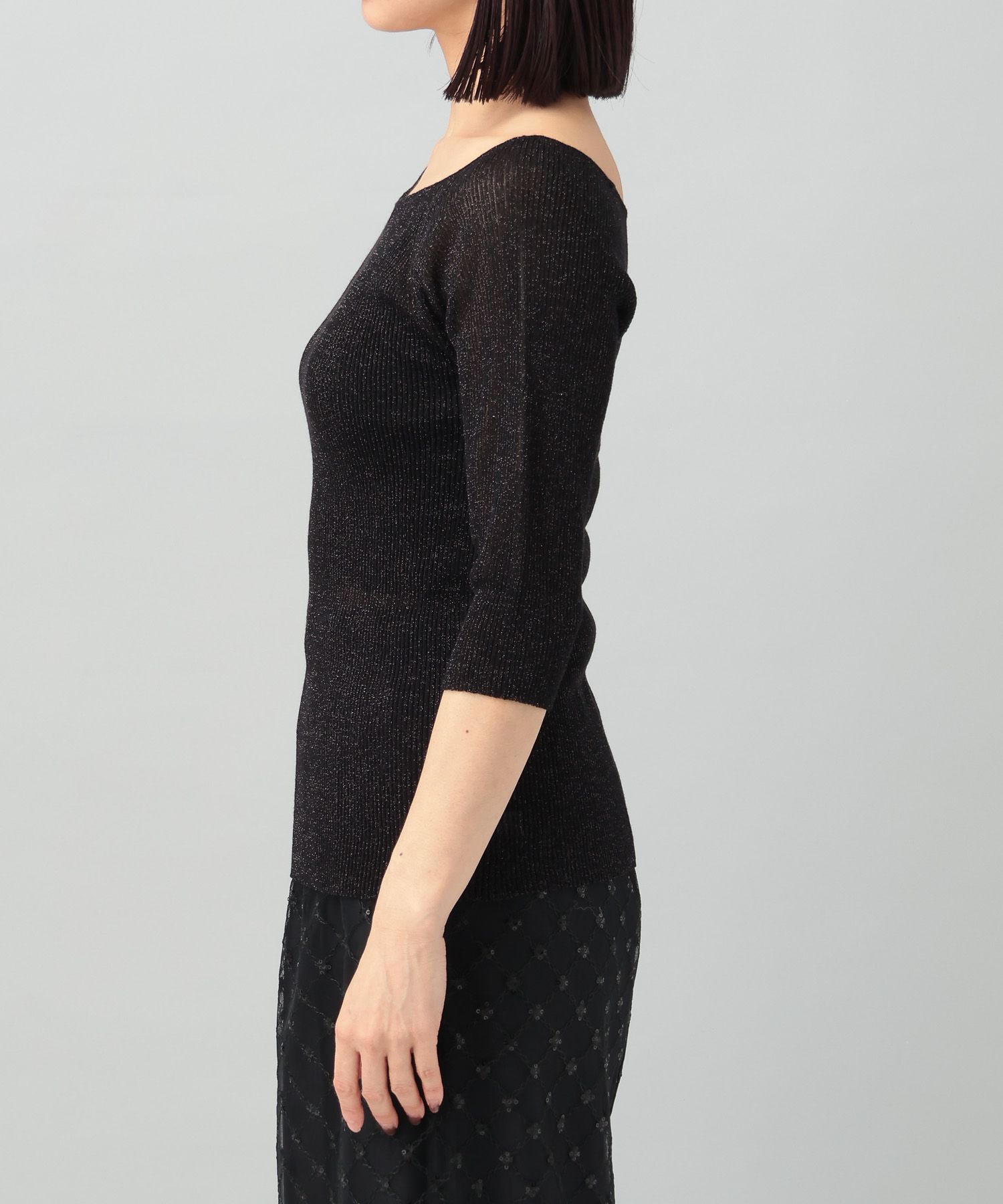 A part by 「2WAYラメリブニット_6分袖」|ニット・セーター|