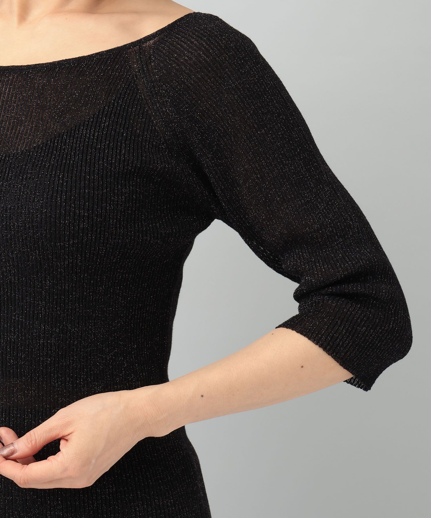 A part by 「2WAYラメリブニット_6分袖」|ニット・セーター|