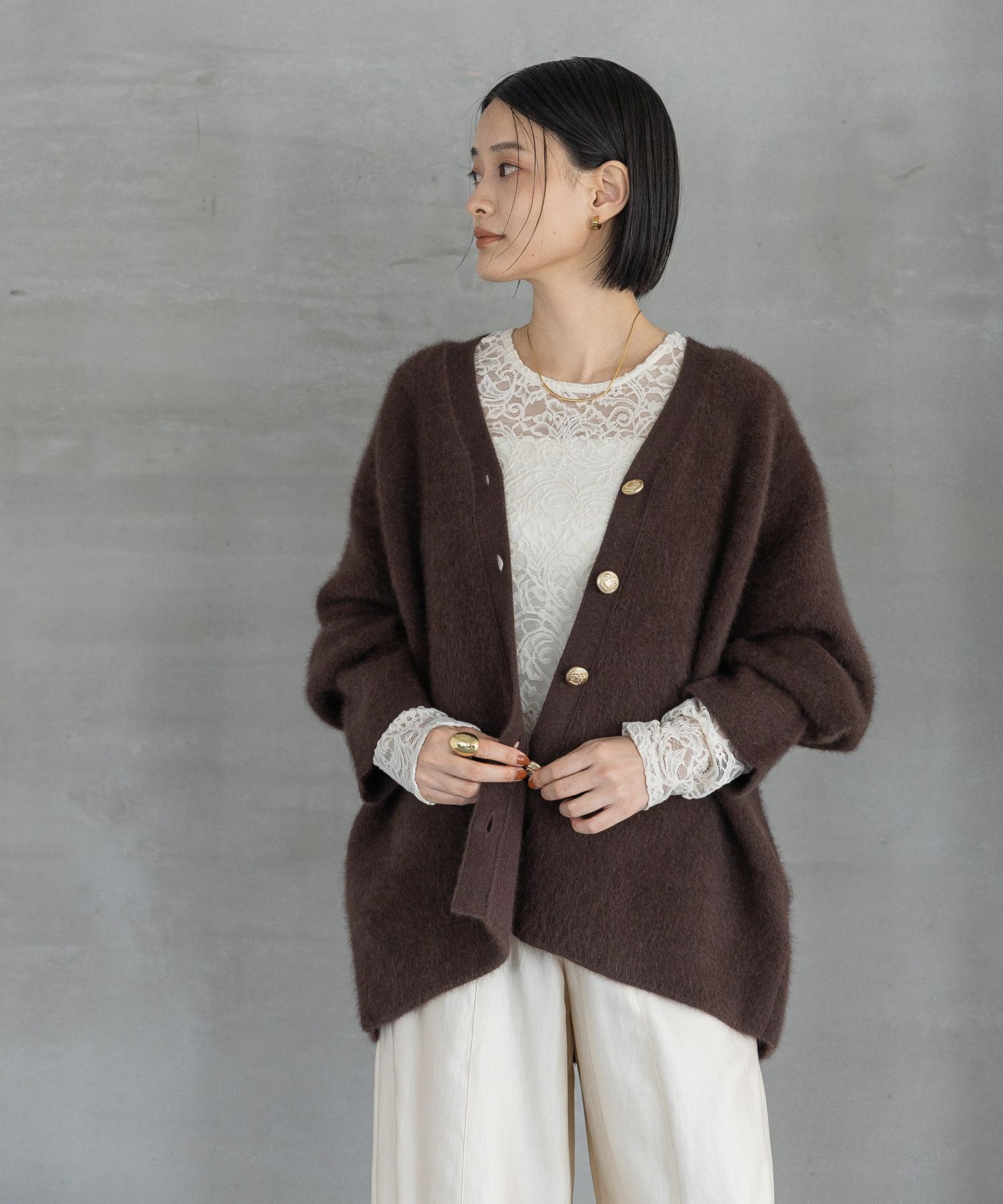 タグ付き未使用♡ A part by CNラクーンコンVカーディガン　ベージュ CNラクーンコンVカーディガン（A part by ）｜ルミネのファッション