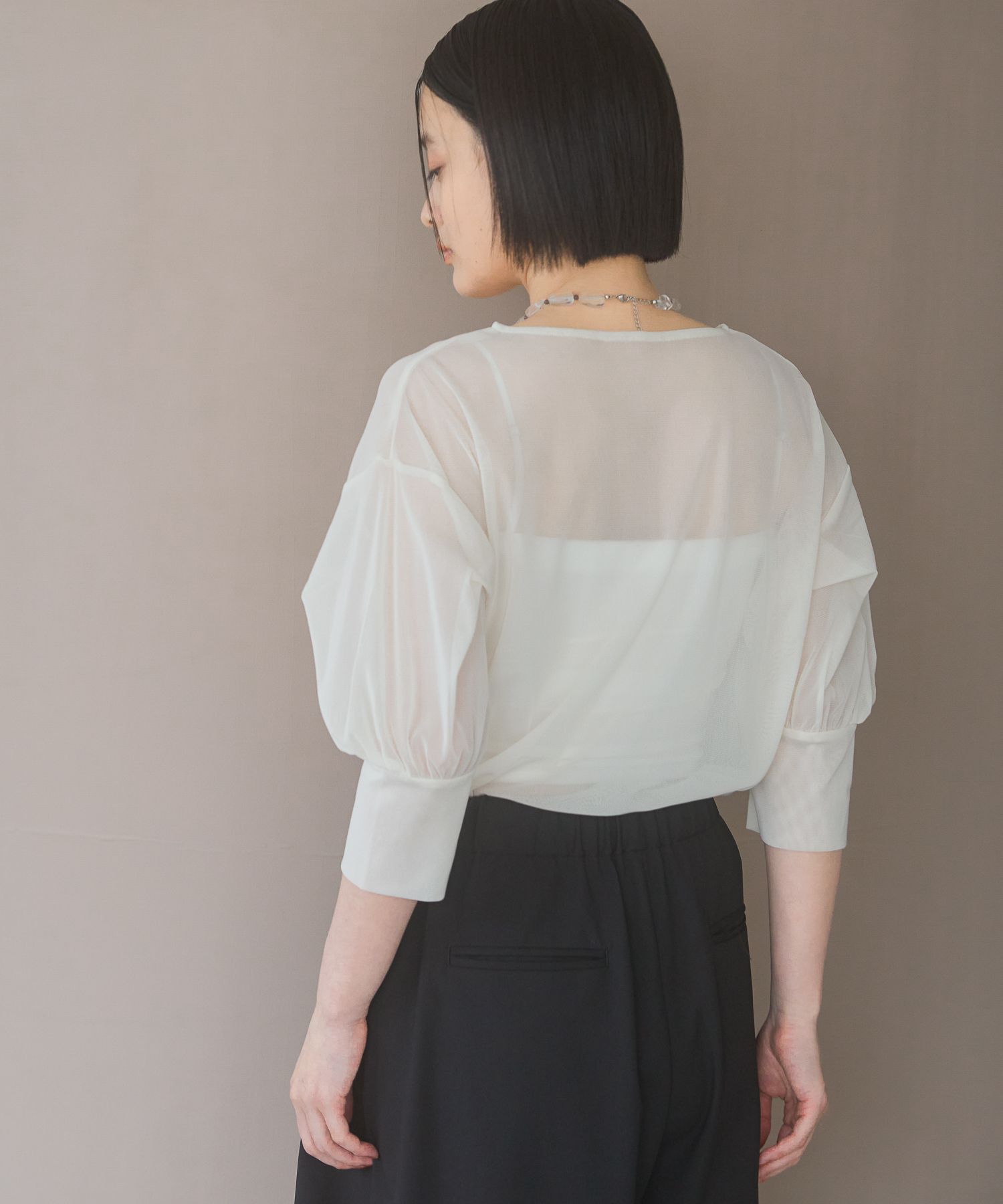 A part by 「チュールパフプルオーバー_半袖」|Tシャツ・カットソー|