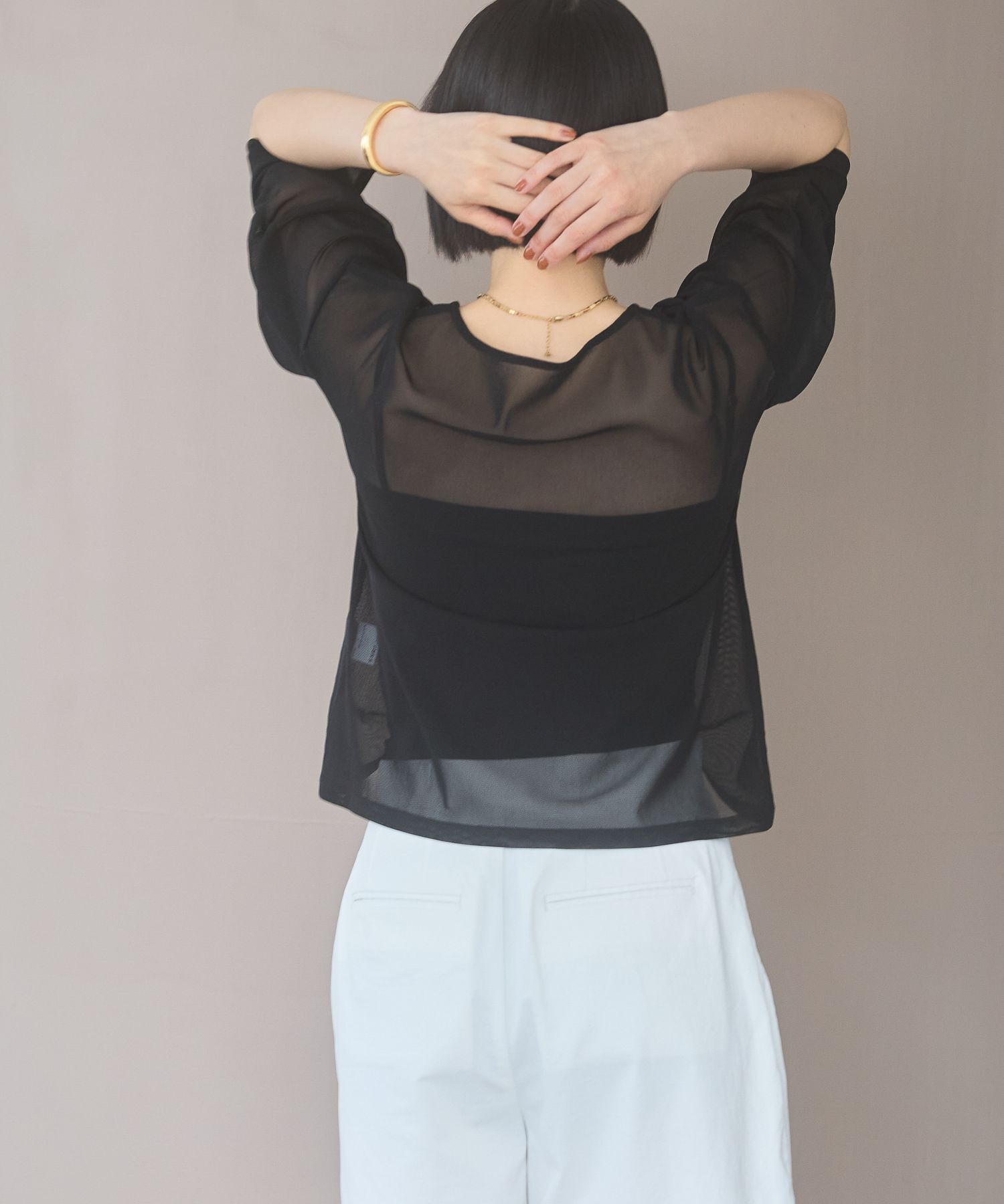 A part by 「チュールパフプルオーバー_半袖」|Tシャツ・カットソー|