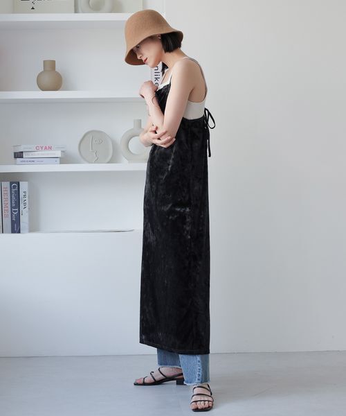 LOWRYS FARM「クラッシュベロアキャミワンピース」|ワンピース|