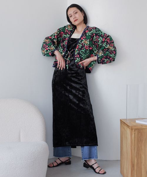 LOWRYS FARM「クラッシュベロアキャミワンピース」|ワンピース|