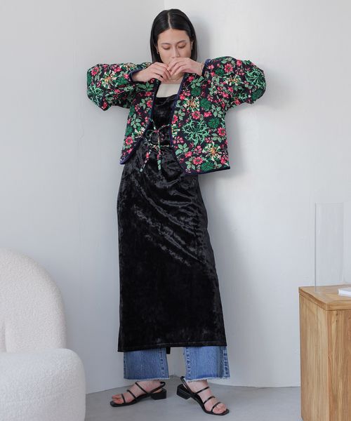 LOWRYS FARM「クラッシュベロアキャミワンピース」|ワンピース|