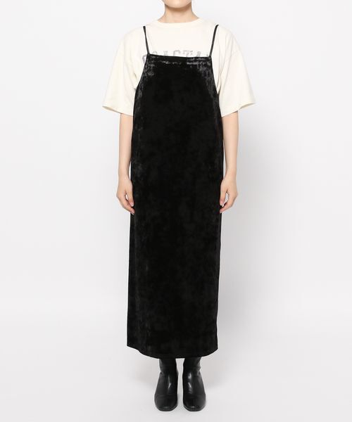 LOWRYS FARM「クラッシュベロアキャミワンピース」|ワンピース|