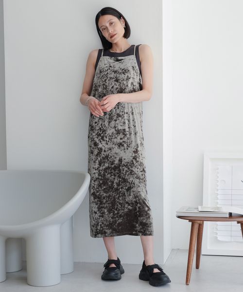 LOWRYS FARM「クラッシュベロアキャミワンピース」|ワンピース|GRY8