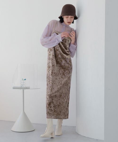 LOWRYS FARM「クラッシュベロアキャミワンピース」|ワンピース|BRN2