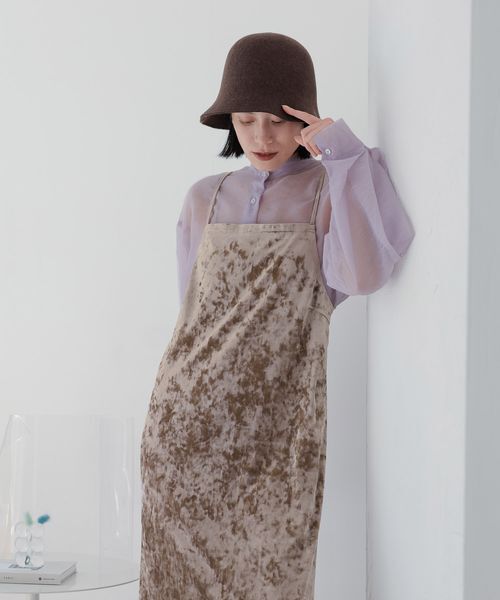 LOWRYS FARM「クラッシュベロアキャミワンピース」|ワンピース|