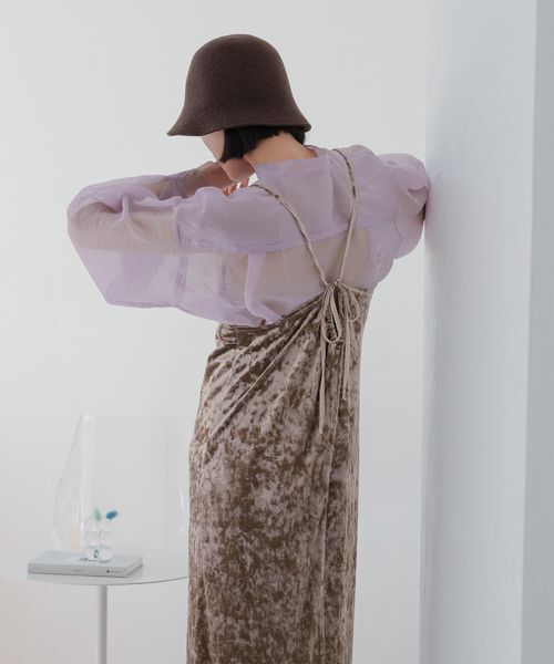 LOWRYS FARM「クラッシュベロアキャミワンピース」|ワンピース|