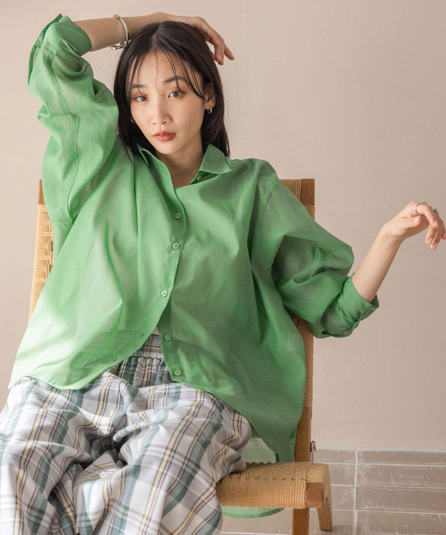 LOWRYS FARM「ｼｱｰｼｬﾂLS*」|シャツ・ブラウス|GRN4