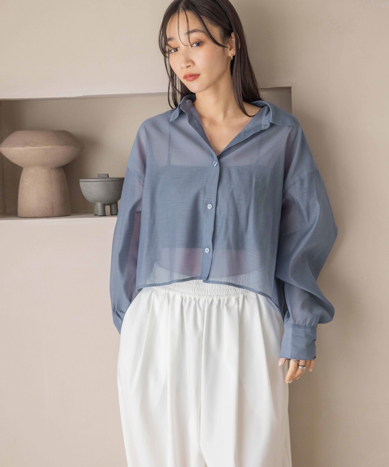 LOWRYS FARM「ｼｱｰｼｬﾂLS*」|シャツ・ブラウス|BLU2