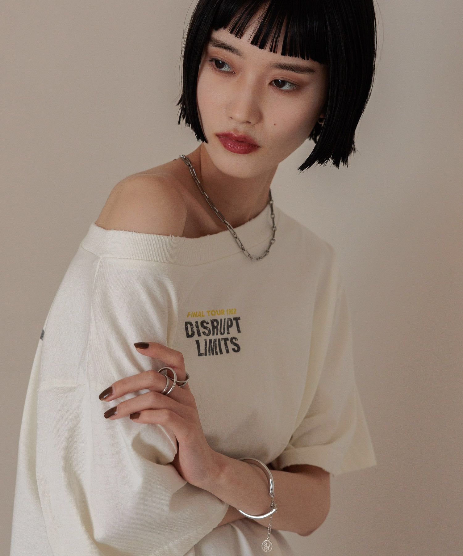 LOWRYS FARM「【前後着用可能】２ＷＡＹロゴＴＥＥ」|Tシャツ・カットソー|