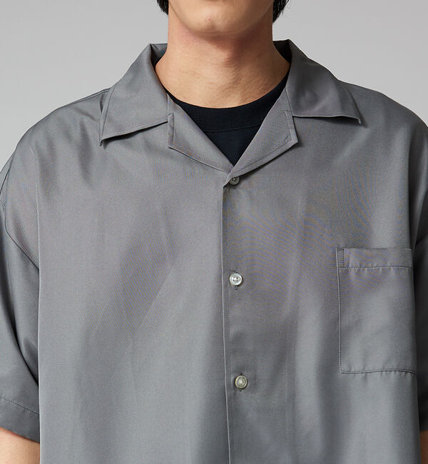 ABAHOUSE「スーベニア バック刺繍 オーバーサイズ オープンカラーシャツ」|シャツ・ブラウス|