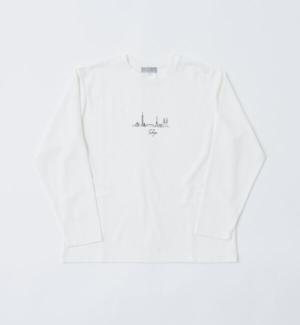 ABAHOUSE「【CITY】刺繍 ポンチ 長袖Tシャツ」|Tシャツ・カットソー|ホワイト
