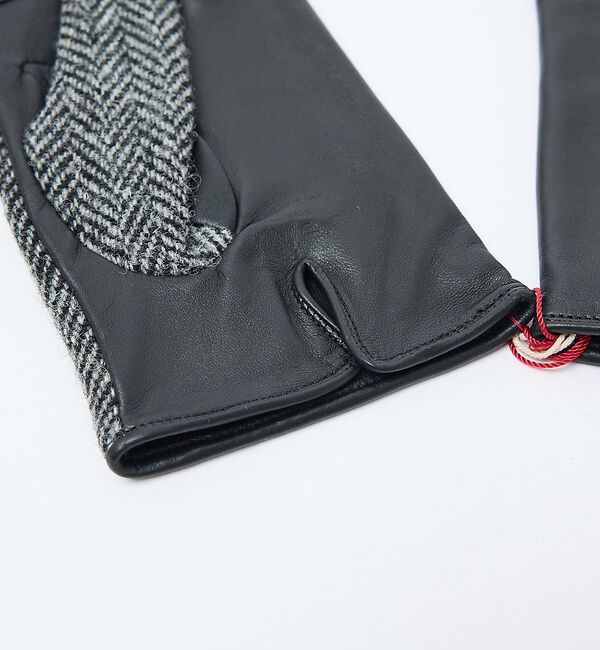 ABAHOUSE「【HarrisTweed】 ラムレザー&times;ツイード コンビ グローブ / タッチパ」|手袋|